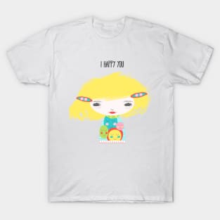 Smiley Face Girl Yellow Hair T-Shirt